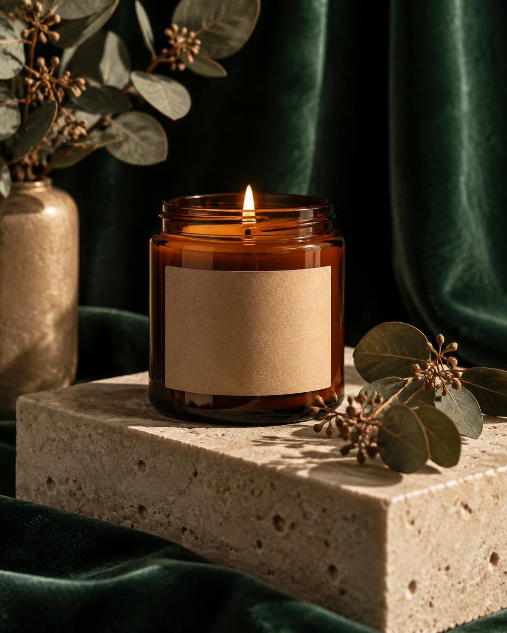 Candle product photo — after