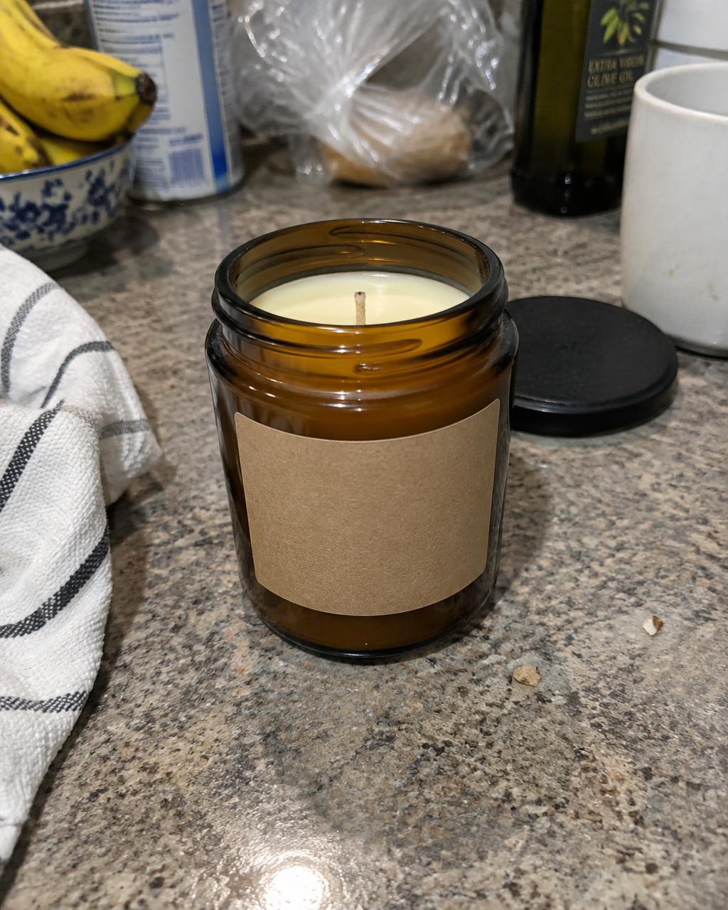 Candle product photo — before